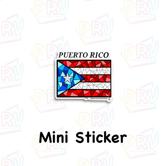 Bandera P.R. v2 (Mini Sticker)