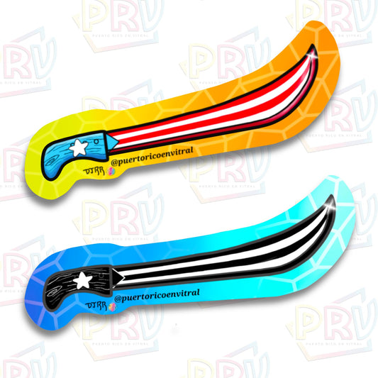 Machete PR Bandera (Sticker)