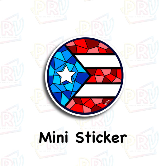 Bandera P.R. v1 (Mini Sticker)