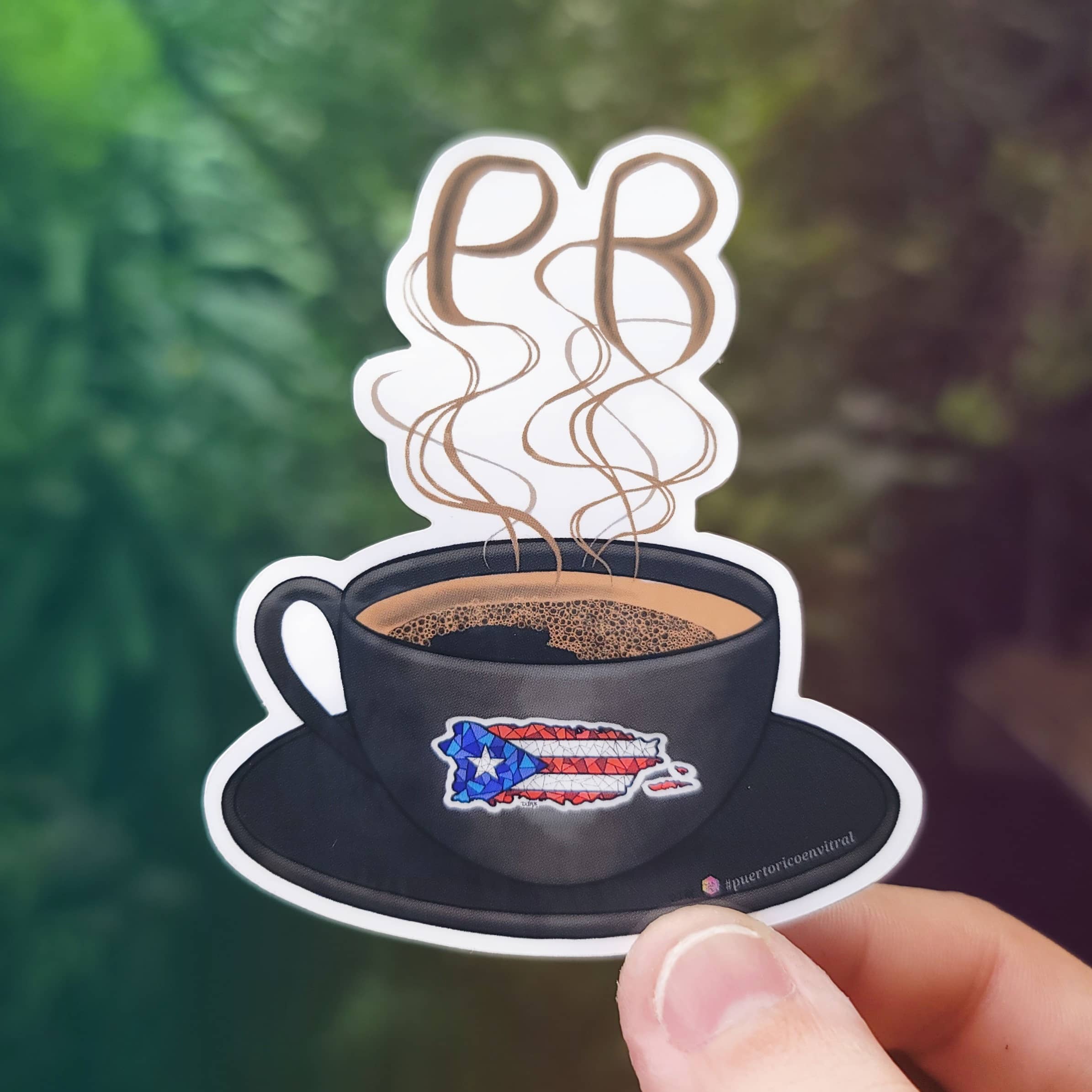 Puerto Rico stickers⎪La Greca de cafe⎪Coffee maker⎪Cafetera⎪Un cafecito |  Café boricua⎪Coffee Art⎪Hispanic and latino heritage sticker